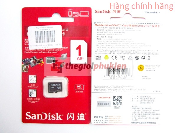 Thẻ nhớ Sandick MicroSD 1G( full box) Công ty